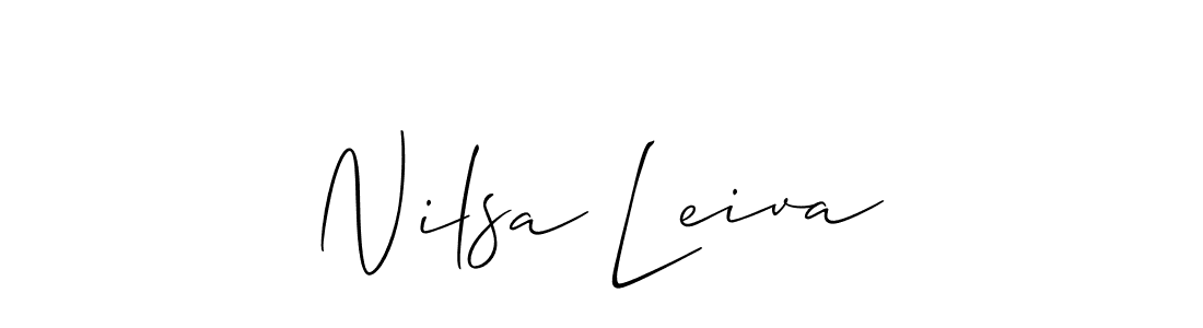 Allison_Script is a professional signature style that is perfect for those who want to add a touch of class to their signature. It is also a great choice for those who want to make their signature more unique. Get Nilsa Leiva name to fancy signature for free. Nilsa Leiva signature style 2 images and pictures png