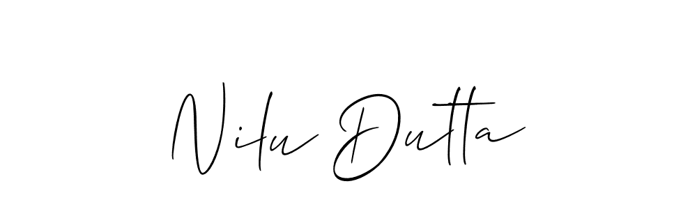 Use a signature maker to create a handwritten signature online. With this signature software, you can design (Allison_Script) your own signature for name Nilu Dutta. Nilu Dutta signature style 2 images and pictures png