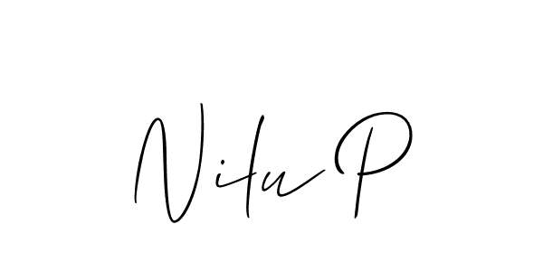 Check out images of Autograph of Nilu P name. Actor Nilu P Signature Style. Allison_Script is a professional sign style online. Nilu P signature style 2 images and pictures png