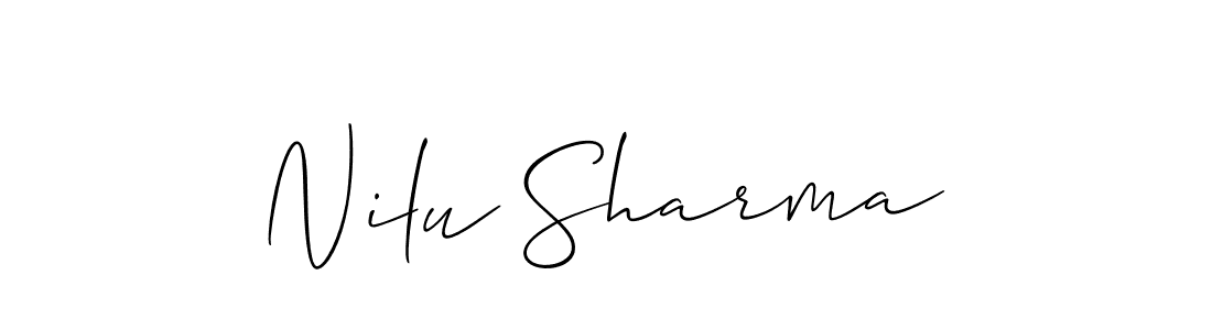 How to make Nilu Sharma name signature. Use Allison_Script style for creating short signs online. This is the latest handwritten sign. Nilu Sharma signature style 2 images and pictures png