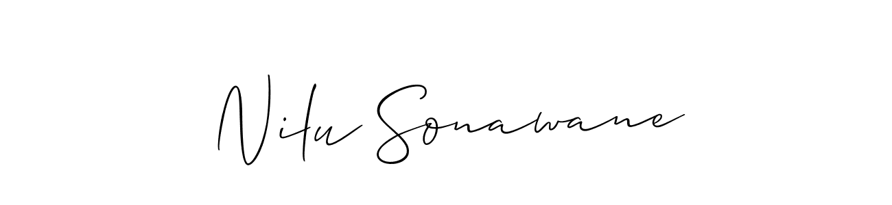 How to Draw Nilu Sonawane signature style? Allison_Script is a latest design signature styles for name Nilu Sonawane. Nilu Sonawane signature style 2 images and pictures png