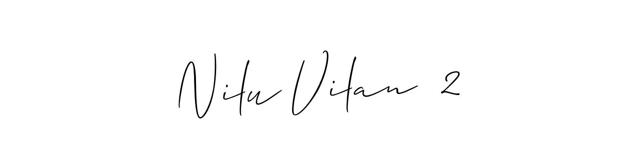 It looks lik you need a new signature style for name Nilu Vilan  2. Design unique handwritten (Allison_Script) signature with our free signature maker in just a few clicks. Nilu Vilan  2 signature style 2 images and pictures png