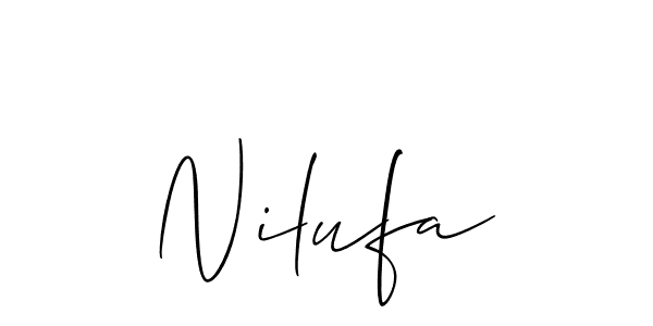 Make a beautiful signature design for name Nilufa. With this signature (Allison_Script) style, you can create a handwritten signature for free. Nilufa signature style 2 images and pictures png