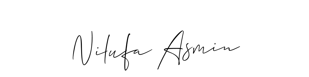 The best way (Allison_Script) to make a short signature is to pick only two or three words in your name. The name Nilufa Asmin include a total of six letters. For converting this name. Nilufa Asmin signature style 2 images and pictures png