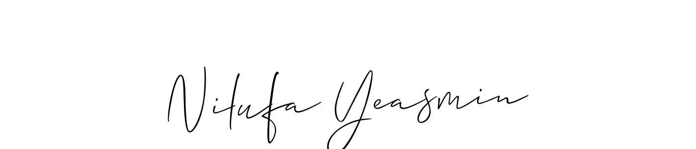 Allison_Script is a professional signature style that is perfect for those who want to add a touch of class to their signature. It is also a great choice for those who want to make their signature more unique. Get Nilufa Yeasmin name to fancy signature for free. Nilufa Yeasmin signature style 2 images and pictures png