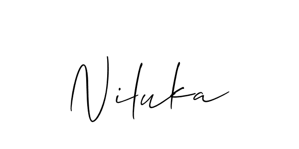 You should practise on your own different ways (Allison_Script) to write your name (Niluka) in signature. don't let someone else do it for you. Niluka signature style 2 images and pictures png