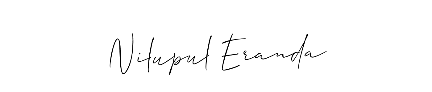 Create a beautiful signature design for name Nilupul Eranda. With this signature (Allison_Script) fonts, you can make a handwritten signature for free. Nilupul Eranda signature style 2 images and pictures png