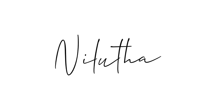 Design your own signature with our free online signature maker. With this signature software, you can create a handwritten (Allison_Script) signature for name Nilutha. Nilutha signature style 2 images and pictures png