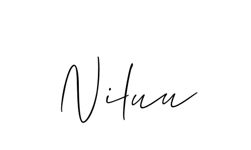 How to make Niluu name signature. Use Allison_Script style for creating short signs online. This is the latest handwritten sign. Niluu signature style 2 images and pictures png