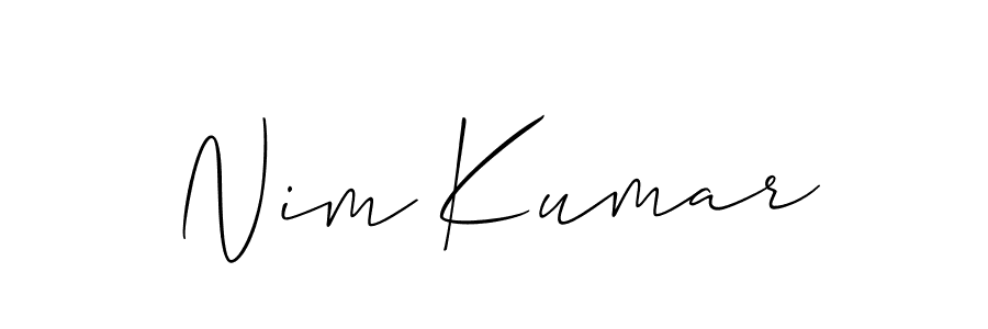 The best way (Allison_Script) to make a short signature is to pick only two or three words in your name. The name Nim Kumar include a total of six letters. For converting this name. Nim Kumar signature style 2 images and pictures png