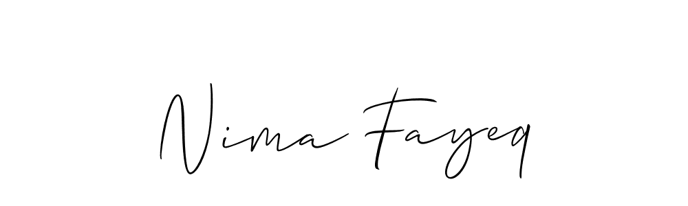 Make a short Nima Fayeq signature style. Manage your documents anywhere anytime using Allison_Script. Create and add eSignatures, submit forms, share and send files easily. Nima Fayeq signature style 2 images and pictures png