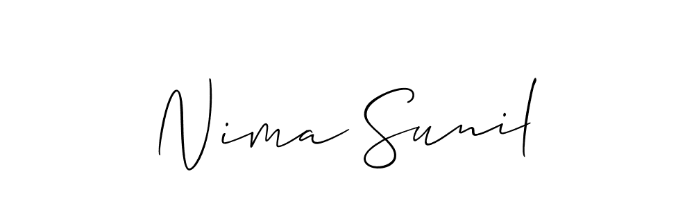 if you are searching for the best signature style for your name Nima Sunil. so please give up your signature search. here we have designed multiple signature styles  using Allison_Script. Nima Sunil signature style 2 images and pictures png