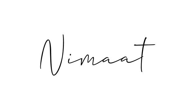 Allison_Script is a professional signature style that is perfect for those who want to add a touch of class to their signature. It is also a great choice for those who want to make their signature more unique. Get Nimaat name to fancy signature for free. Nimaat signature style 2 images and pictures png