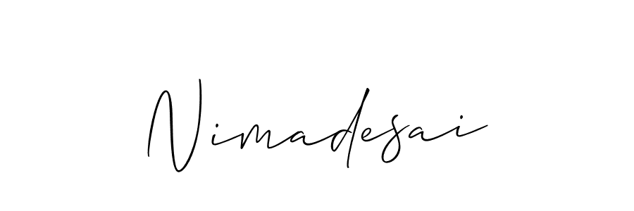 if you are searching for the best signature style for your name Nimadesai. so please give up your signature search. here we have designed multiple signature styles  using Allison_Script. Nimadesai signature style 2 images and pictures png