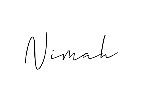 You should practise on your own different ways (Allison_Script) to write your name (Nimah) in signature. don't let someone else do it for you. Nimah signature style 2 images and pictures png