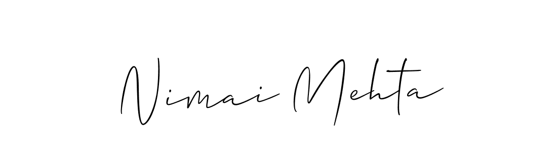 The best way (Allison_Script) to make a short signature is to pick only two or three words in your name. The name Nimai Mehta include a total of six letters. For converting this name. Nimai Mehta signature style 2 images and pictures png