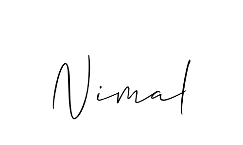 Create a beautiful signature design for name Nimal. With this signature (Allison_Script) fonts, you can make a handwritten signature for free. Nimal signature style 2 images and pictures png