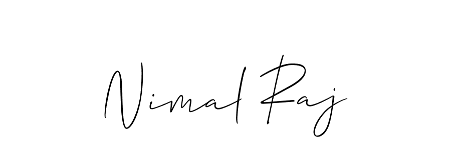 How to make Nimal Raj name signature. Use Allison_Script style for creating short signs online. This is the latest handwritten sign. Nimal Raj signature style 2 images and pictures png