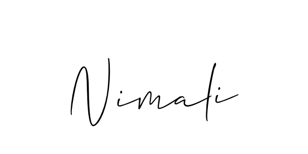 Similarly Allison_Script is the best handwritten signature design. Signature creator online .You can use it as an online autograph creator for name Nimali. Nimali signature style 2 images and pictures png