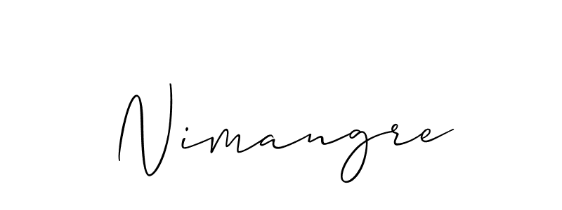 The best way (Allison_Script) to make a short signature is to pick only two or three words in your name. The name Nimangre include a total of six letters. For converting this name. Nimangre signature style 2 images and pictures png
