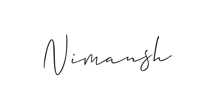 Create a beautiful signature design for name Nimansh. With this signature (Allison_Script) fonts, you can make a handwritten signature for free. Nimansh signature style 2 images and pictures png