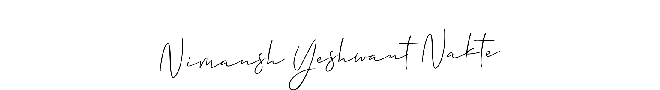 Use a signature maker to create a handwritten signature online. With this signature software, you can design (Allison_Script) your own signature for name Nimansh Yeshwant Nakte. Nimansh Yeshwant Nakte signature style 2 images and pictures png