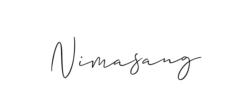 The best way (Allison_Script) to make a short signature is to pick only two or three words in your name. The name Nimasang include a total of six letters. For converting this name. Nimasang signature style 2 images and pictures png