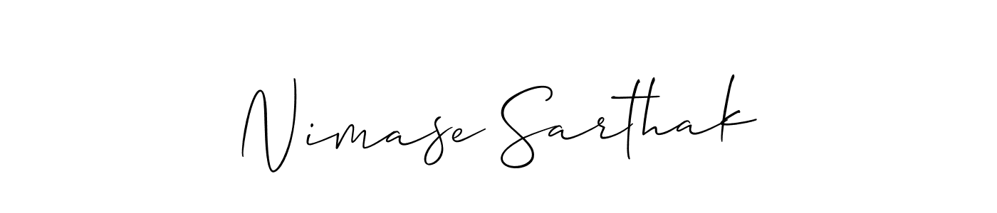 Make a short Nimase Sarthak signature style. Manage your documents anywhere anytime using Allison_Script. Create and add eSignatures, submit forms, share and send files easily. Nimase Sarthak signature style 2 images and pictures png