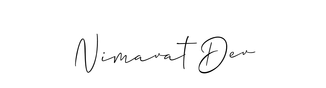 You should practise on your own different ways (Allison_Script) to write your name (Nimavat Dev) in signature. don't let someone else do it for you. Nimavat Dev signature style 2 images and pictures png