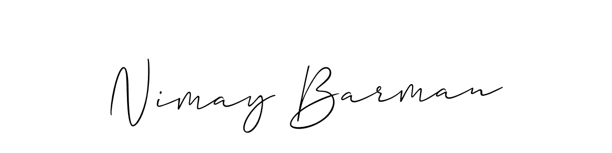 It looks lik you need a new signature style for name Nimay Barman. Design unique handwritten (Allison_Script) signature with our free signature maker in just a few clicks. Nimay Barman signature style 2 images and pictures png