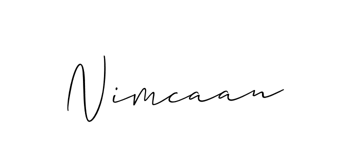 How to make Nimcaan name signature. Use Allison_Script style for creating short signs online. This is the latest handwritten sign. Nimcaan signature style 2 images and pictures png