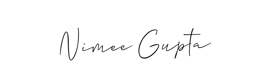 Design your own signature with our free online signature maker. With this signature software, you can create a handwritten (Allison_Script) signature for name Nimee Gupta. Nimee Gupta signature style 2 images and pictures png