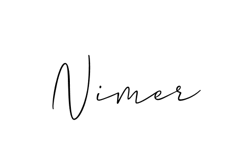 How to make Nimer name signature. Use Allison_Script style for creating short signs online. This is the latest handwritten sign. Nimer signature style 2 images and pictures png