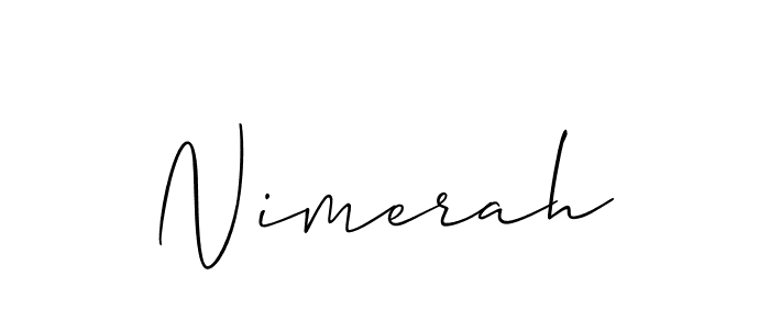 Make a beautiful signature design for name Nimerah. With this signature (Allison_Script) style, you can create a handwritten signature for free. Nimerah signature style 2 images and pictures png