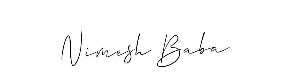 The best way (Allison_Script) to make a short signature is to pick only two or three words in your name. The name Nimesh Baba include a total of six letters. For converting this name. Nimesh Baba signature style 2 images and pictures png