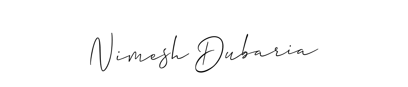 if you are searching for the best signature style for your name Nimesh Dubaria. so please give up your signature search. here we have designed multiple signature styles  using Allison_Script. Nimesh Dubaria signature style 2 images and pictures png