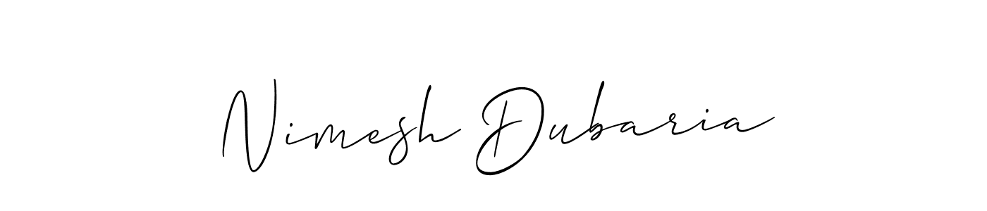 This is the best signature style for the Nimesh Dubaria name. Also you like these signature font (Allison_Script). Mix name signature. Nimesh Dubaria signature style 2 images and pictures png