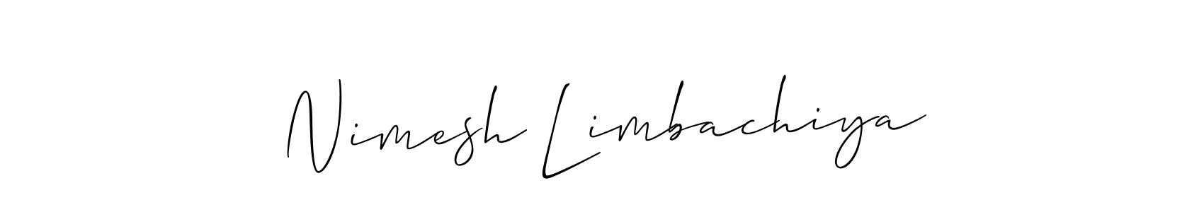 How to make Nimesh Limbachiya name signature. Use Allison_Script style for creating short signs online. This is the latest handwritten sign. Nimesh Limbachiya signature style 2 images and pictures png