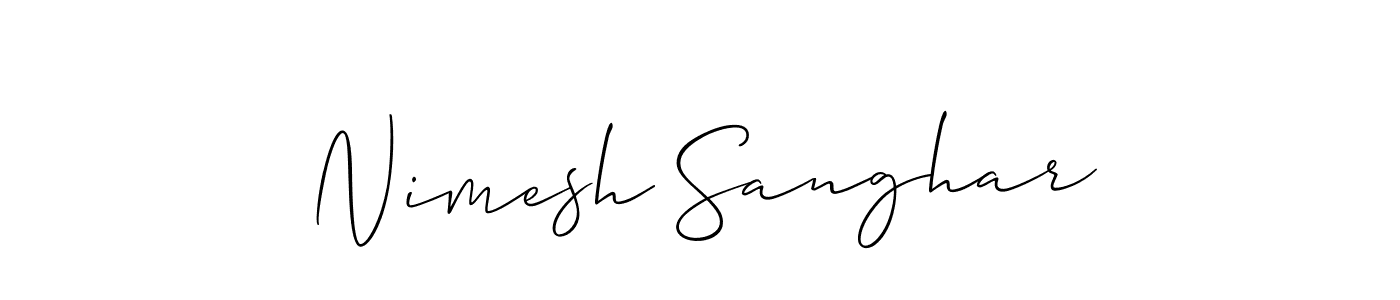 How to make Nimesh Sanghar signature? Allison_Script is a professional autograph style. Create handwritten signature for Nimesh Sanghar name. Nimesh Sanghar signature style 2 images and pictures png