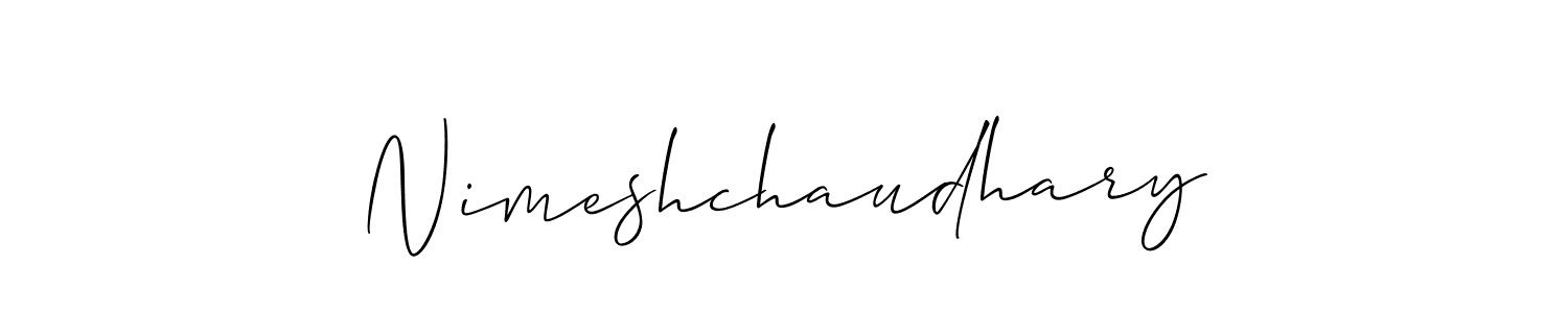 Make a beautiful signature design for name Nimeshchaudhary. With this signature (Allison_Script) style, you can create a handwritten signature for free. Nimeshchaudhary signature style 2 images and pictures png