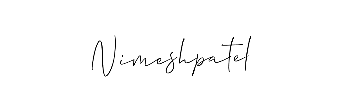 Use a signature maker to create a handwritten signature online. With this signature software, you can design (Allison_Script) your own signature for name Nimeshpatel. Nimeshpatel signature style 2 images and pictures png