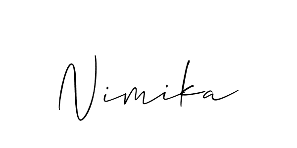 Also You can easily find your signature by using the search form. We will create Nimika name handwritten signature images for you free of cost using Allison_Script sign style. Nimika signature style 2 images and pictures png