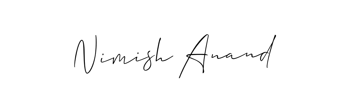 Create a beautiful signature design for name Nimish Anand. With this signature (Allison_Script) fonts, you can make a handwritten signature for free. Nimish Anand signature style 2 images and pictures png