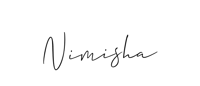 Allison_Script is a professional signature style that is perfect for those who want to add a touch of class to their signature. It is also a great choice for those who want to make their signature more unique. Get Nimisha name to fancy signature for free. Nimisha signature style 2 images and pictures png