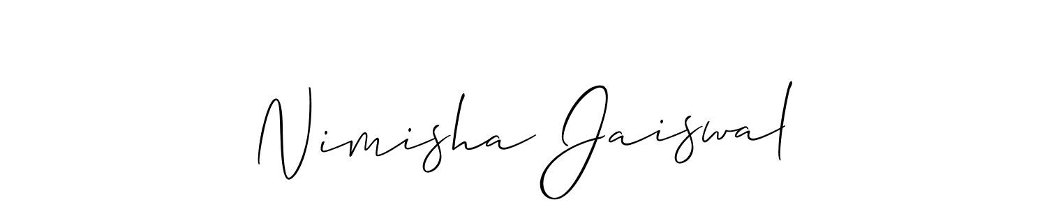 Also we have Nimisha Jaiswal name is the best signature style. Create professional handwritten signature collection using Allison_Script autograph style. Nimisha Jaiswal signature style 2 images and pictures png