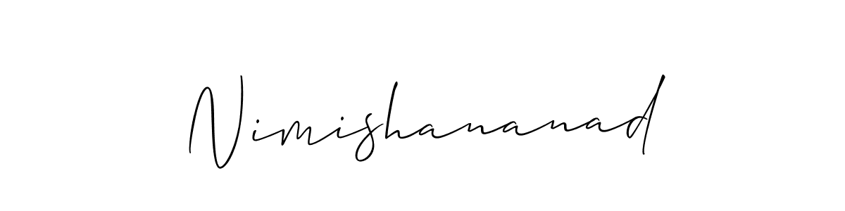 Create a beautiful signature design for name Nimishananad. With this signature (Allison_Script) fonts, you can make a handwritten signature for free. Nimishananad signature style 2 images and pictures png