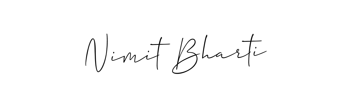 Make a short Nimit Bharti signature style. Manage your documents anywhere anytime using Allison_Script. Create and add eSignatures, submit forms, share and send files easily. Nimit Bharti signature style 2 images and pictures png