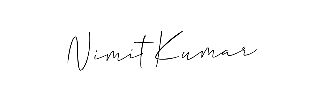 Use a signature maker to create a handwritten signature online. With this signature software, you can design (Allison_Script) your own signature for name Nimit Kumar. Nimit Kumar signature style 2 images and pictures png