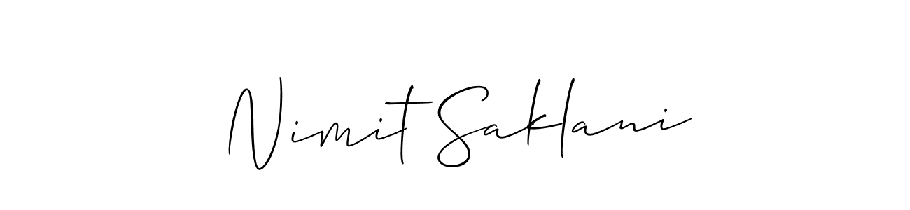 Nimit Saklani stylish signature style. Best Handwritten Sign (Allison_Script) for my name. Handwritten Signature Collection Ideas for my name Nimit Saklani. Nimit Saklani signature style 2 images and pictures png