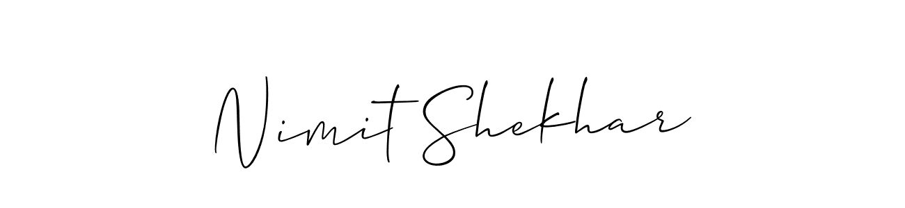 How to make Nimit Shekhar signature? Allison_Script is a professional autograph style. Create handwritten signature for Nimit Shekhar name. Nimit Shekhar signature style 2 images and pictures png